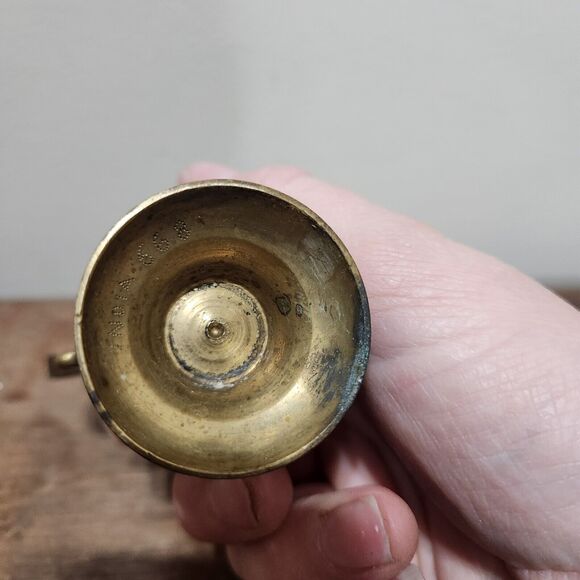 VTG MCM Brass Pitcher Etched Opium Knick Knack Bud Vase Tea - Picture 3 of 8